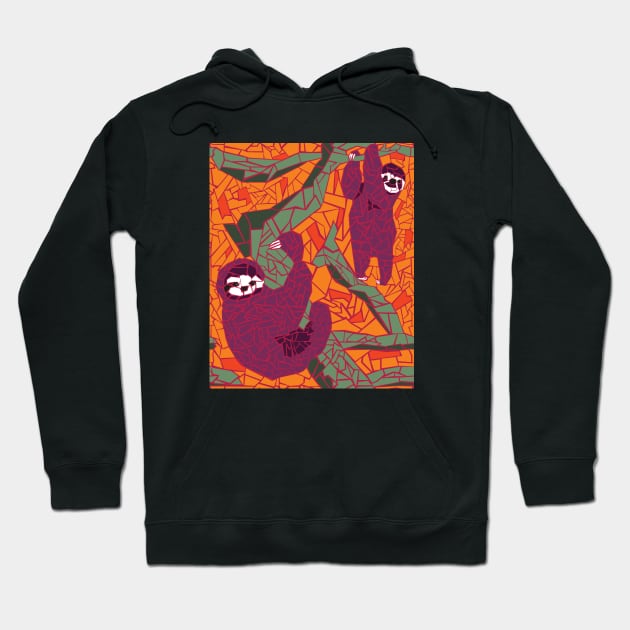 Hanging Sloth Mosaic Hoodie by whyitsme